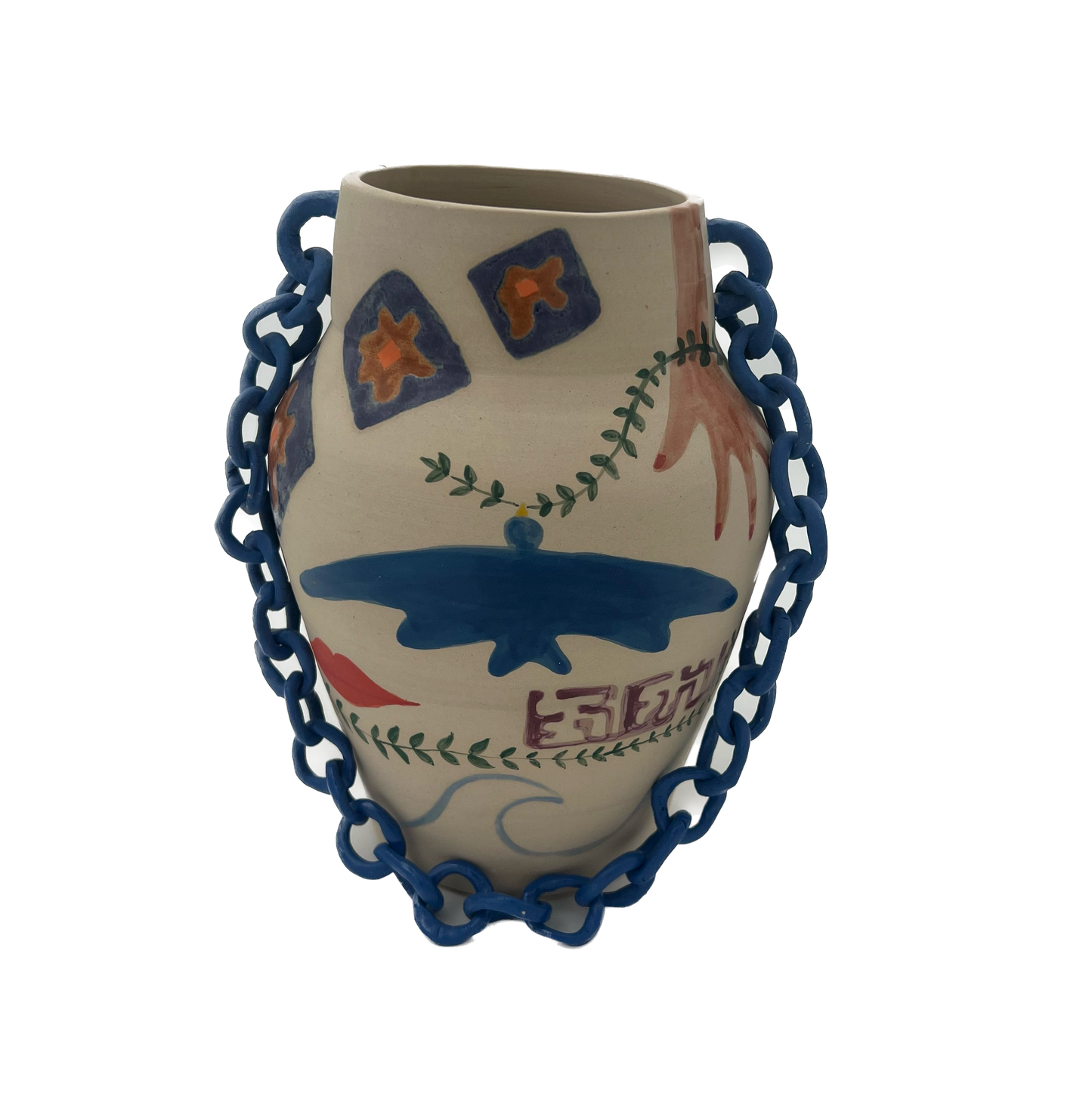 Vase blaue Kette